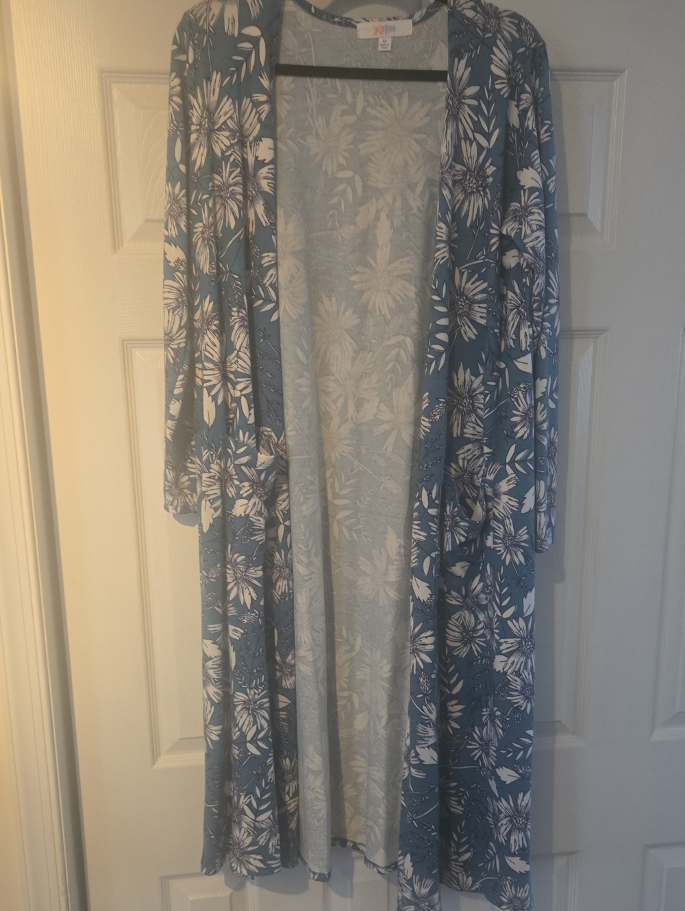 LuLaRoe Blue Floral Open-Front Cape